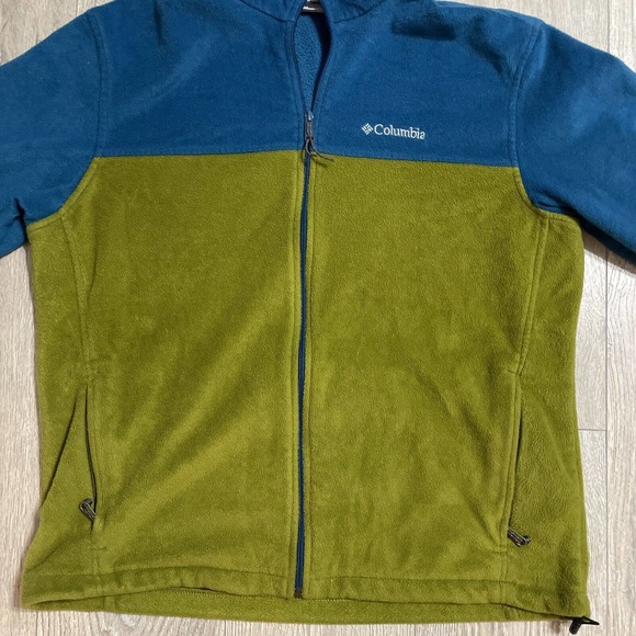 Columbia Jacket Mens XL Blue Green Polyester Long Sleeve Full Zip Pockets - Picture 2 of 6